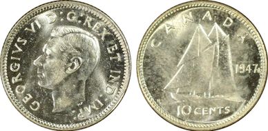 1947 10C Maple Leaf MS64