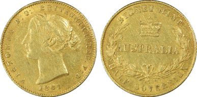 1861-SY 1/2 Sov AU55