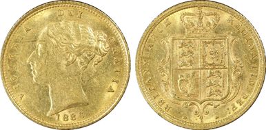 1886-S 1/2 Sov S-3862E AU58