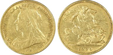 1900-P 1/2 Sov S-3880 AU50