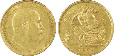 1906-M 1/2 Sov S-3975 AU50