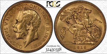 1915-P 1/2 Sov S-4008 MS63