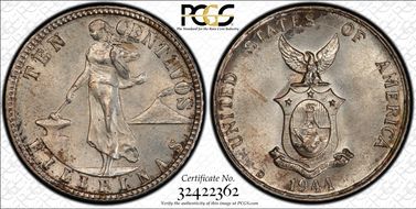 1944-D 10C Allen-9.04b RPD MS65