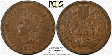 1869 1C AU58BN