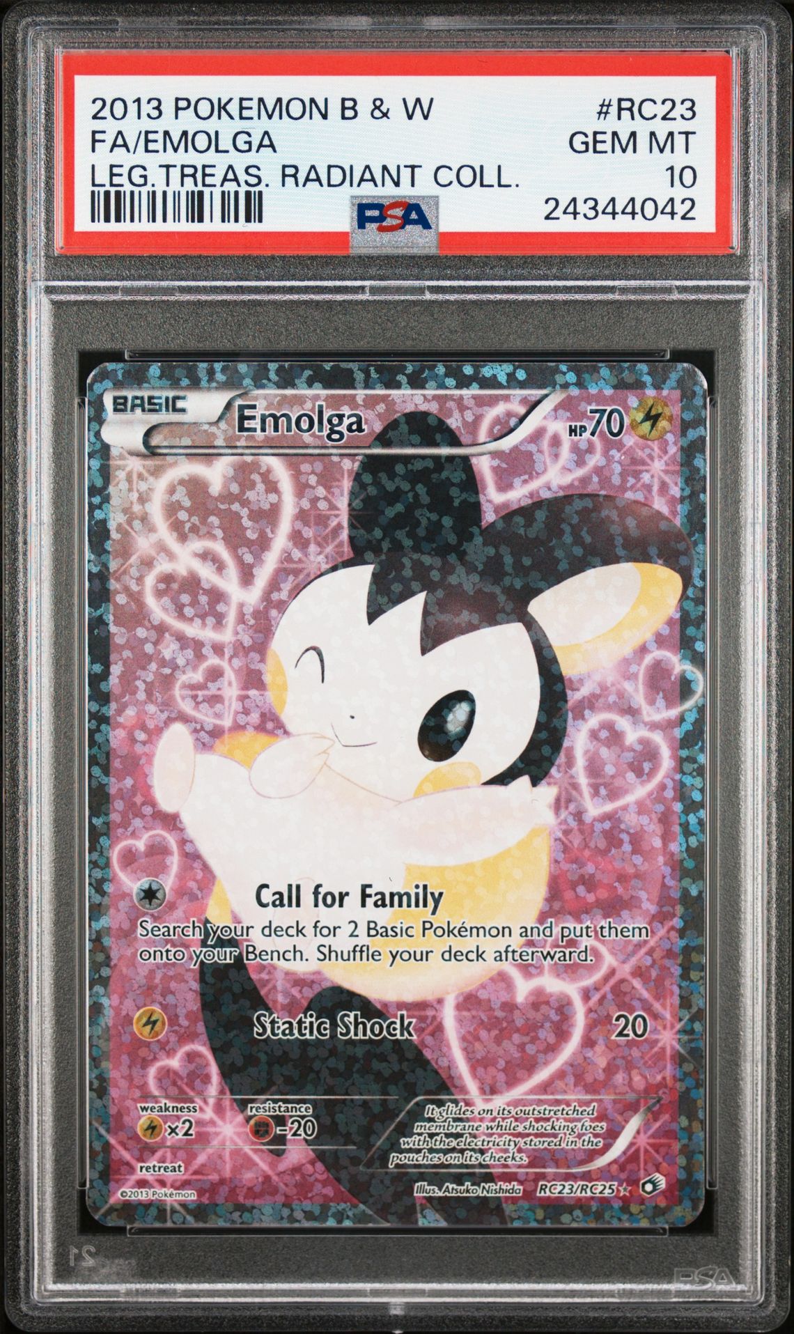 2013 Pokemon POKEMON BLACK & WHITE LEGENDARY TREASURES RADIANT COLLECTION LEG.TREAS. RADIANT COLL. #RC23 Fa/Emolga front