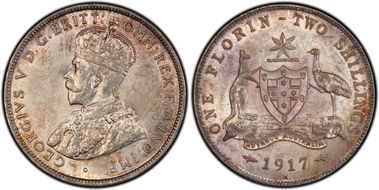 1917-M Florin KM-27  Ag AU58