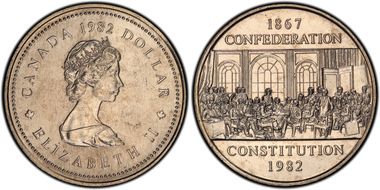 1982 $1 Constitution Coin Alignment MS64