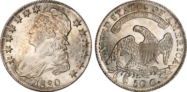 1830 50C Small 0 MS63