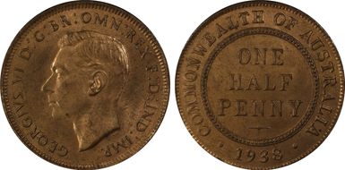 1938 1/2D MS64+ RB
