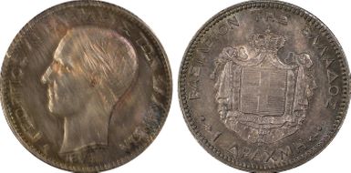1874-A Drachma KM-38  Ag MS64
