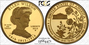 2013-W $10 Ellen Wilson First Strike PR69DCAM