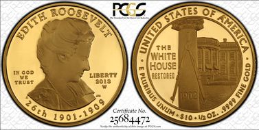 2013-W $10 Edith Roosevelt First Strike PR69DCAM