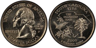 2000-P 25C South Carolina MS68
