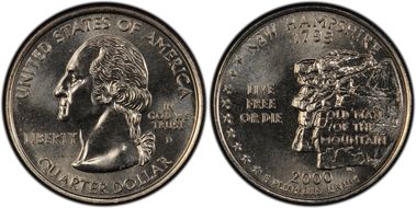 2000-D 25C New Hampshire MS68