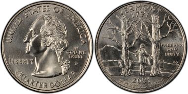 2001-D 25C Vermont MS68
