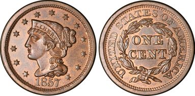 1857 1C Large Date MS64RB