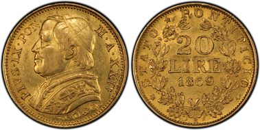 1869-R 20 L Anno XXIV AU58