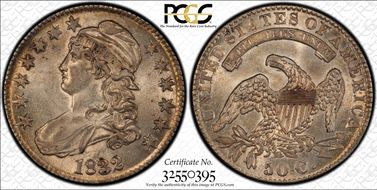 1832 50C Small Letters AU58