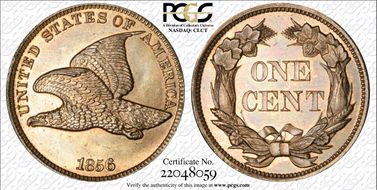 1856 1C Flying Eagle, S-9 PR65