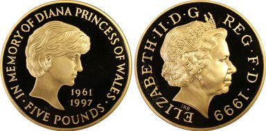 1999 £5 S-L6 Diana Au PR69DCAM