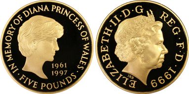 1999 £5 S-L6 Diana Au PR69DCAM