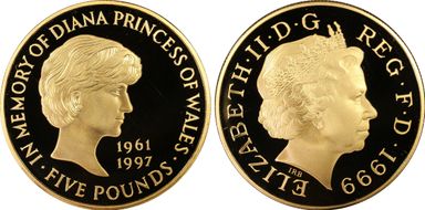 1999 £5 S-L6 Diana Au PR69DCAM