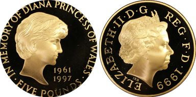 1999 £5 S-L6 Diana Au PR69DCAM