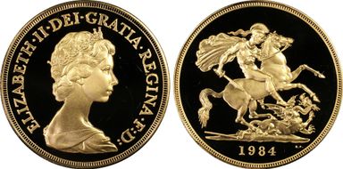 1984 £5 S-SE1 St. George PR68DCAM