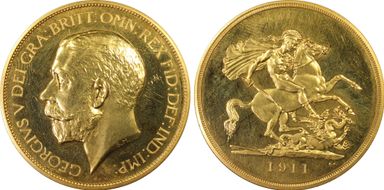 1911 £5 S-3994 WR-414 PR63CAM