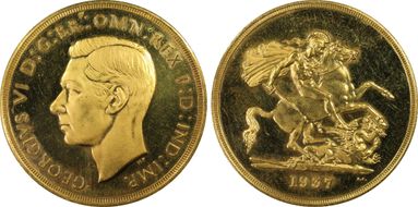 1937 £5 S-4074 PR64CAM