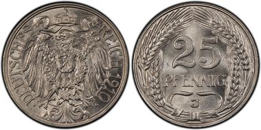 1910-J 25 Pfg J-18 MS65