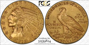 1916-S $5 AU58