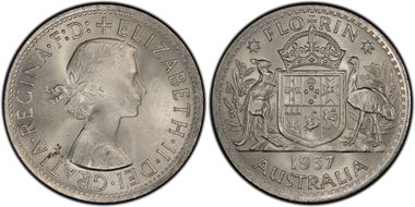 1957(m) Florin MS64