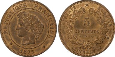 1875-A 5C Gad-157a F-118 MS64RB