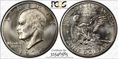 1972-S $1 Silver MS69