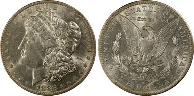 1883-O $1 AU58