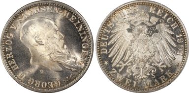 1901-D 2 Mk 75th Birthday J-149 MS65
