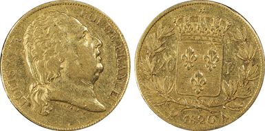 1820-A 20 Fr Gad-1028a Sans cheval XF45