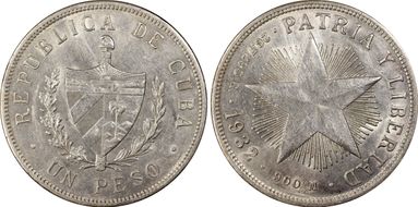 1932 Peso KM-15.2  Ag AU55
