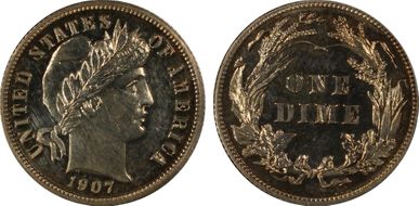 1907 10C PR63CAM