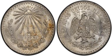 1934-M Peso KM-455  Ag MS65