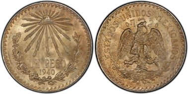 1940-M Peso KM-455  Ag MS65