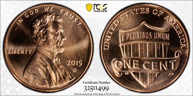 2015-D 1C Shield MS67RD