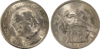 1957 5 Pta (1961) MS64