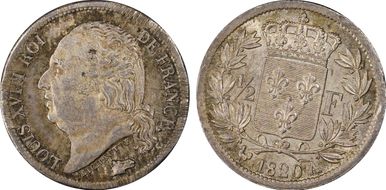 1820-A 1/2 Fr Gad-401 MS63