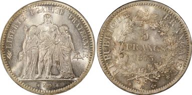 1873-A 5 Fr Gad-745a F-334 MS66