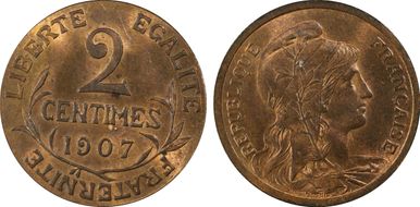 1907 2C Gad-107 MS64RB