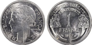 1957 1 Fr Gad-473b F-221 MS66