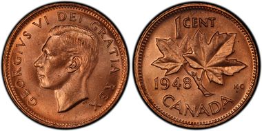 1948 1C A to Sm Denticle MS65RD