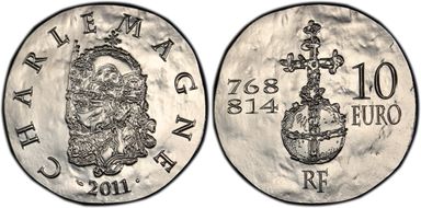 2011 € 10 Charlemagne PR67